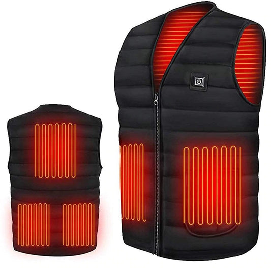 Heated Vest Electric Jacket Coat USB Warm Heat Pad Winter Body Warmer Unisex, X-Large