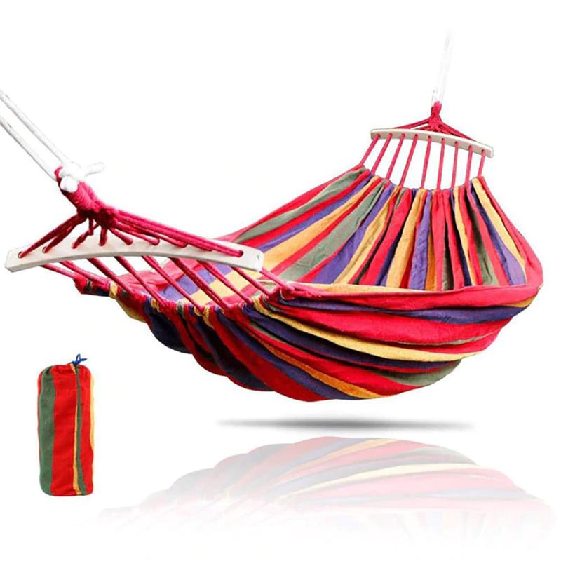Outdoor Hammock Stand Swing with Wooden Curved Arc