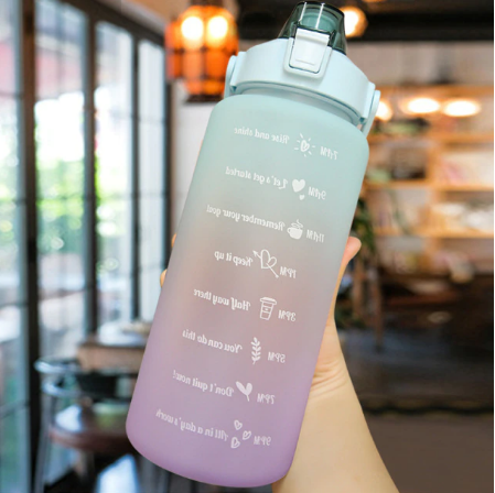 Motivational Water Bottle 2 Liter Large Capacity With Time Marker Motivational Water Jug Outdoor