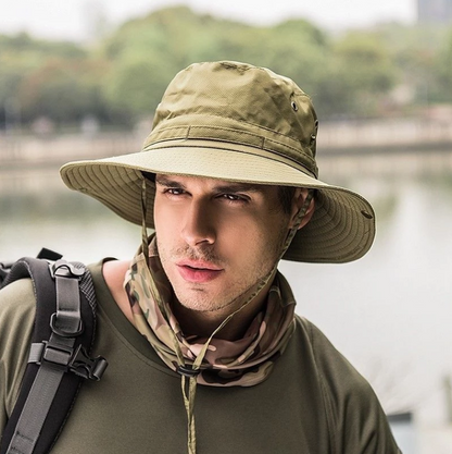 Fashion Bucket Safari Hat Fishing Hunting Brim Safari Polyester Summer Men Sun Hat Breathable