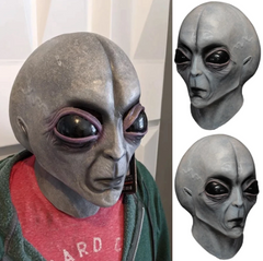 UFO Alien Costume Mask Area 51 Horror Latex Helmet Alien Costume For Adults Funny Halloween Party