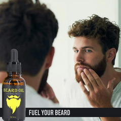 Men Beard Growth Oil Kit Nourishing Essential Oil Beard Derma Roller Beard Growth Supplement