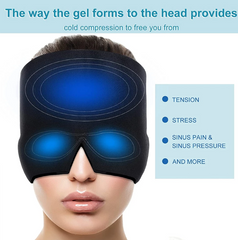Hot Cold Therapy Headache Hat For Migraine Relief At Home Sinus & Neck Wearable Therapy Wrap