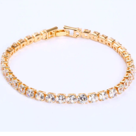 Tennis Bracelet Men 4mm Cubic Zirconia Hand Chain CZ Gold Tennis Bracelet Home Jewelry