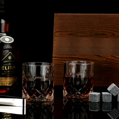 Whisky Gift Set Stones & Glasses Granite Chilling Rocks Whiskey Box For Dad Husband Men