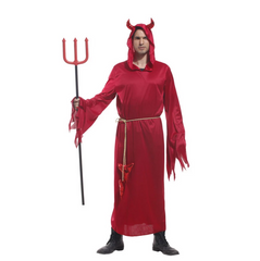 Halloween Devil Costume Party Adult Red Evil Demon Fancy Mens Devil Costume Robe Gown