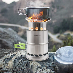 Portable Camp Stove Backpacking Outdoor Foldable Stainless Steel Wood Burning Camp Stove