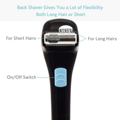 Back Shaver 180 Degrees Foldable Battery Manual Back Shaver For Men Hair Remover Tool