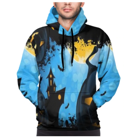 Halloween Hoodies Theme Cartoon Print Street Punk Style Horror Merch Fashion Halloween Horror Hoodie