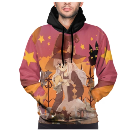 Halloween Hoodies Theme Cartoon Print Street Punk Style Horror Merch Fashion Halloween Horror Hoodie