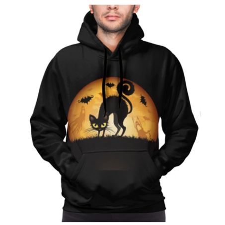 Halloween Hoodies Theme Cartoon Print Street Punk Style Horror Merch Fashion Halloween Horror Hoodie