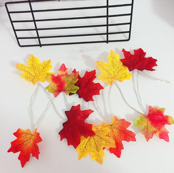 10/20 LED String Lights Outdoor Artificial Autumn Maple Fall Ideas For Wedding Fall Decorations Outside