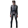 Image of Halloween Skeleton Costume Womens Printed Skeleton Costume Adults Scary Skeleton Jumpsuit
