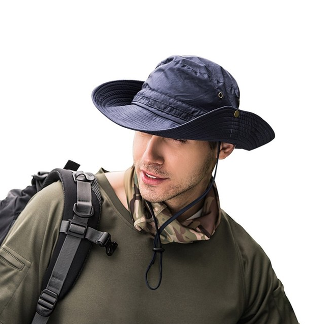 Fashion Bucket Safari Hat Fishing Hunting Brim Safari Polyester Summer Men Sun Hat Breathable