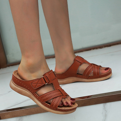 Wedge Womens Orthopedic Sandals Toe Sandals Vintage Orthopedic Sandals Anti-slip Leather Casual