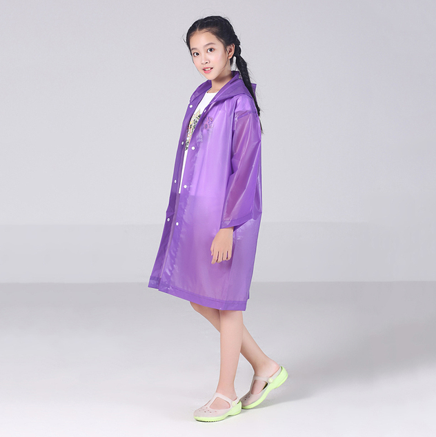 Kids Rain Jackets EVA Transparent Fashion Frosted Raincoat Children's Girl And Boy Rainwear Outdoor