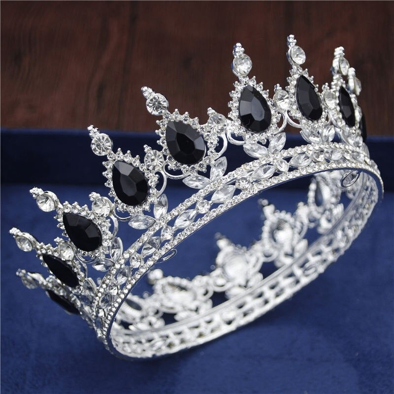 Royal Queen & King Crown with Zirconia and Cross for Wedding king crowns for sale