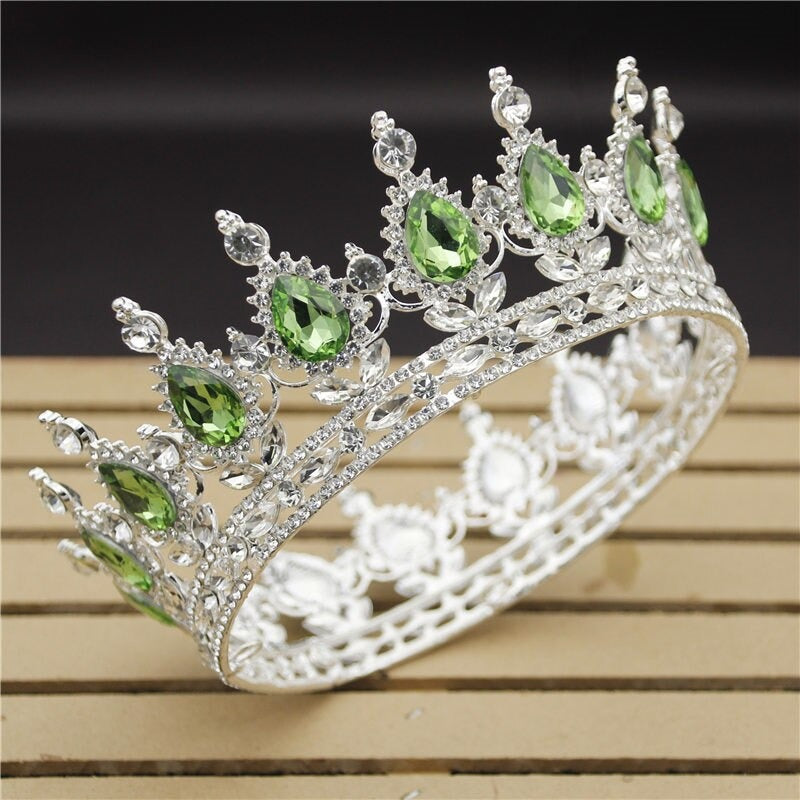 Royal Queen & King Crown with Zirconia and Cross for Wedding king crowns for sale
