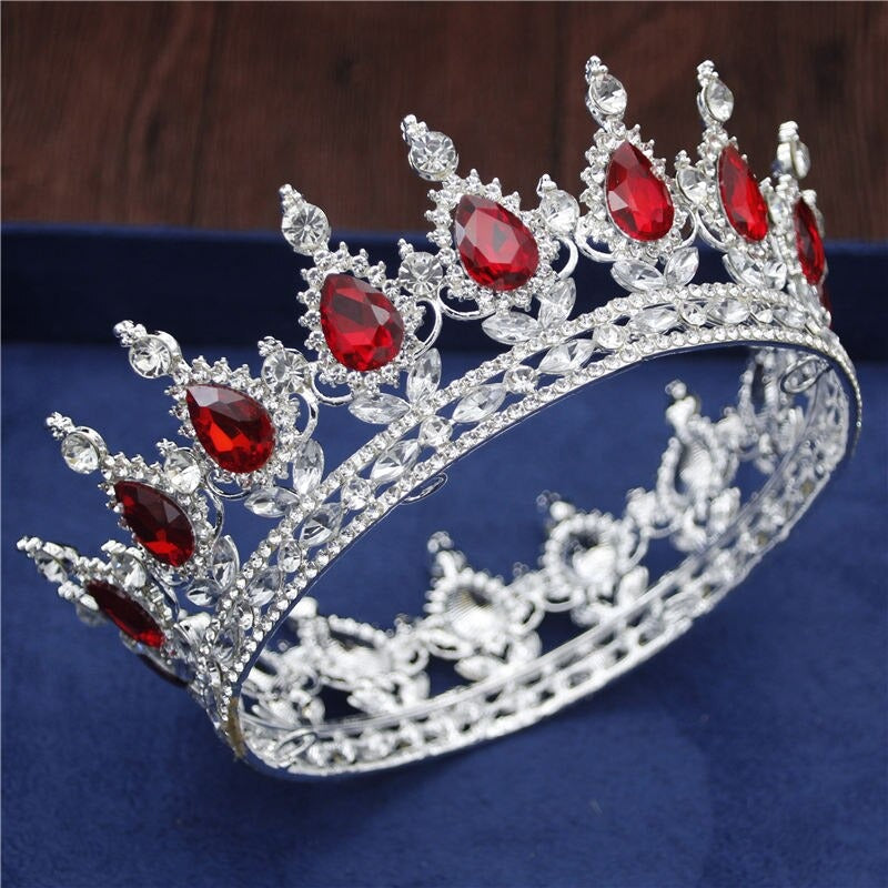 Royal Queen & King Crown with Zirconia and Cross for Wedding king crowns for sale