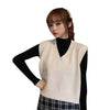 Image of V-Neck Knit Vest One Size Sweater Vest