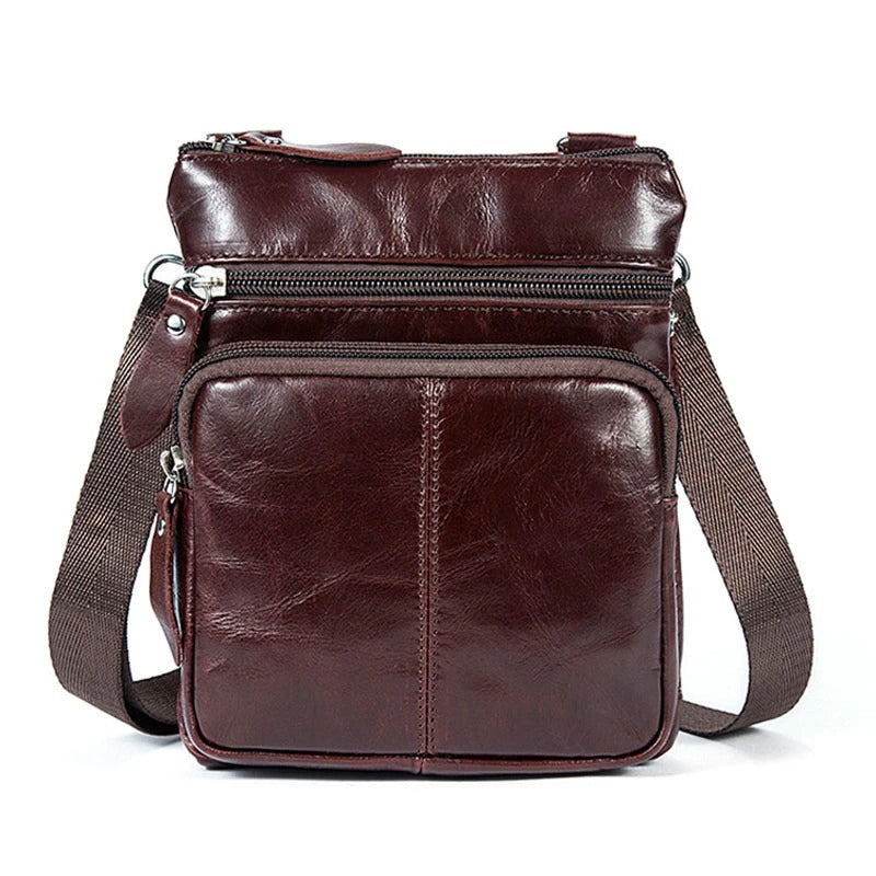 Shoulder Messenger Crossbody Leather Bag Mens Satchel