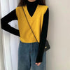 Image of V-Neck Knit Vest One Size Sweater Vest
