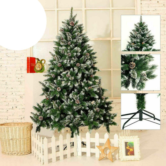 Artificial Christmas Tree,Snow Flocked Trees with Pine Cone Decoration