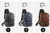 Image of Vintage Leather Sling Backpack for Men