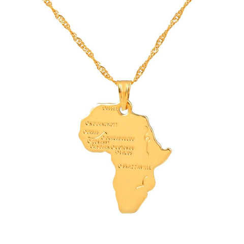 Gold Africa Necklace l African Jewelry