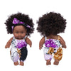 Image of Cute African America Reborn Doll Black Baby Doll with Headscarf Antique Black Doll
