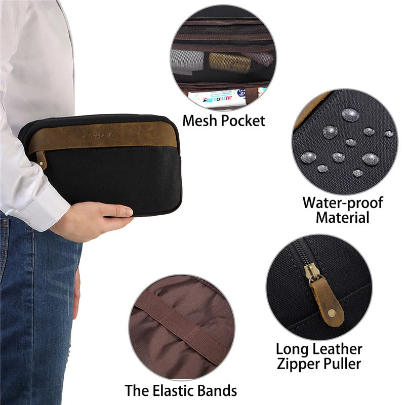 Steele Leather Toiletry Bag - Dopp Kit - Shave Kit
