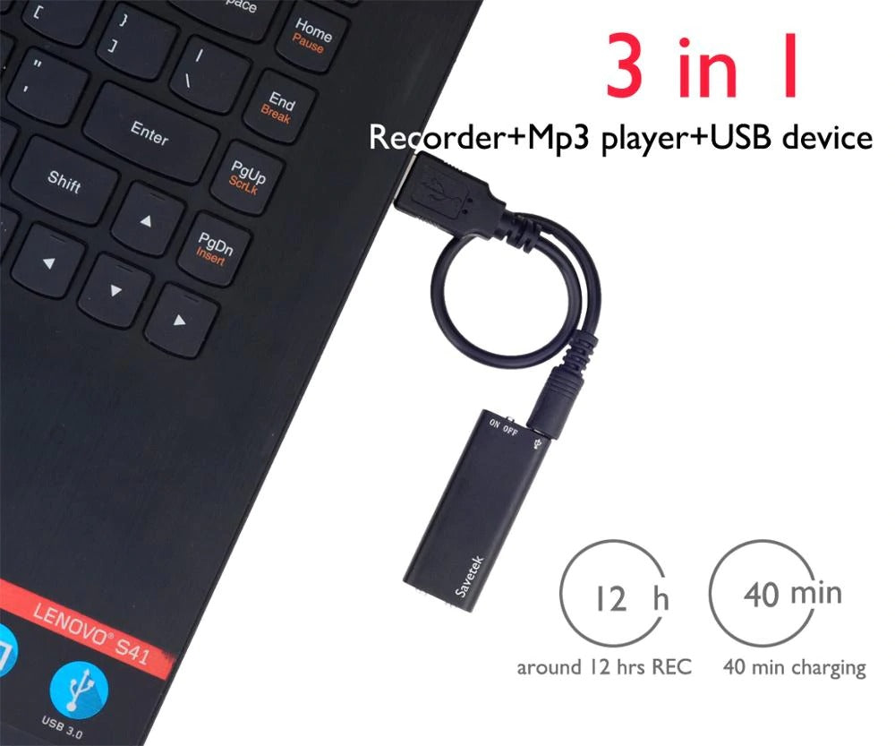 Smallest Mini USB Pen Voice Activated 8GB Digital Audio Voice Recorder