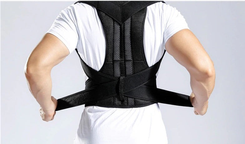 Magnetic Therapy Posture Corrector Back Brace Fully Adjustable Black