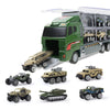 Image of Big Toy Truck Full Set Toy Truck and Trailer with Police Construction Army Firemen Vehicles Truck for Kids