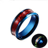 Image of Black Tungsten Carbide Dragon Blue Inlay with Cubic Zirconia Wedding Band Mens Dragon Ring