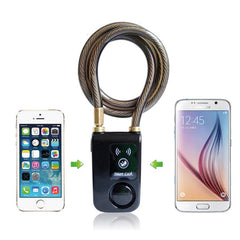 Smart Bike Lock with Alarm Waterproof 110 dB Cable Lock Alarm for Bike Motorcycle Bluetooth Connection