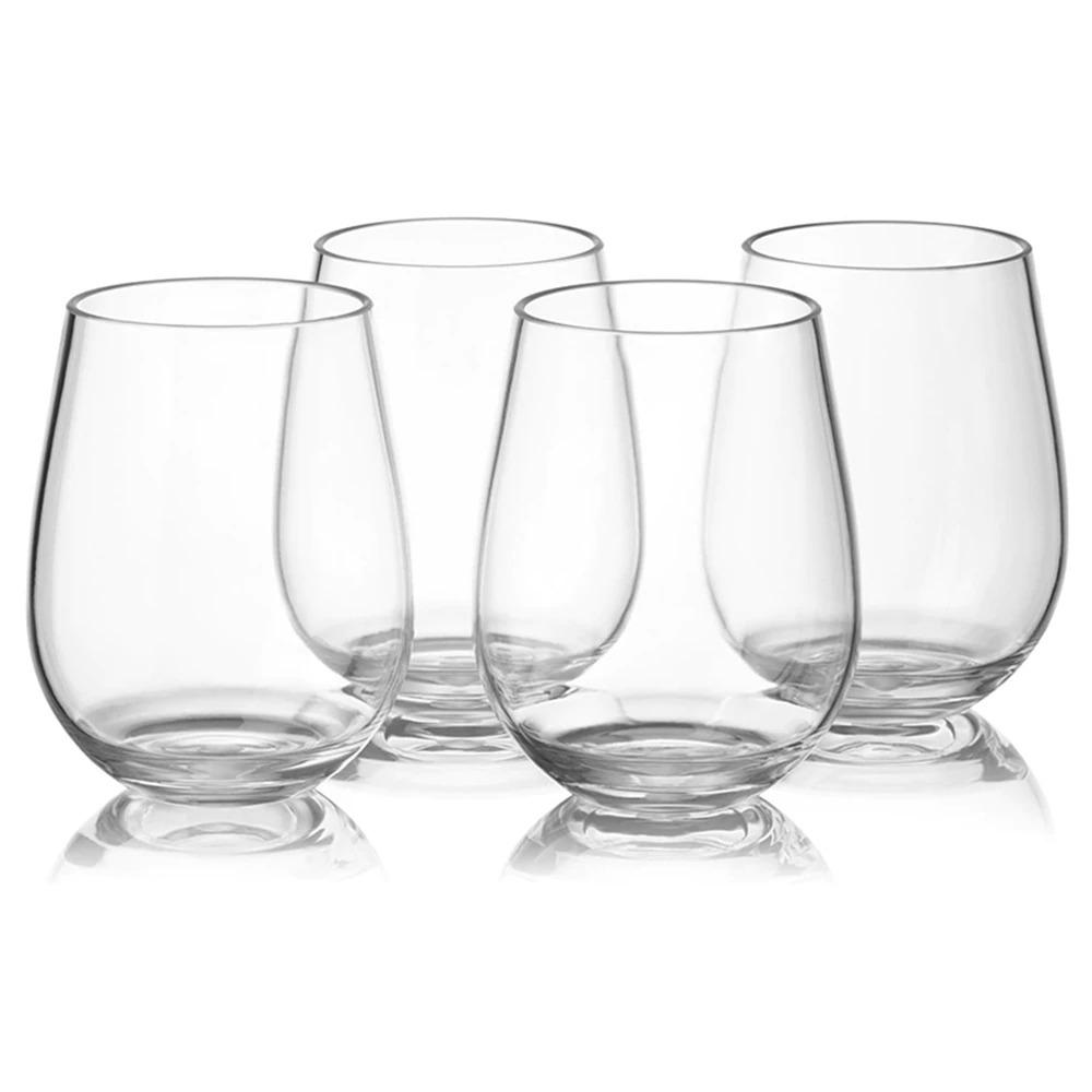 4 Pcs Set Shatterproof Unbreakable Red Wine Glasses