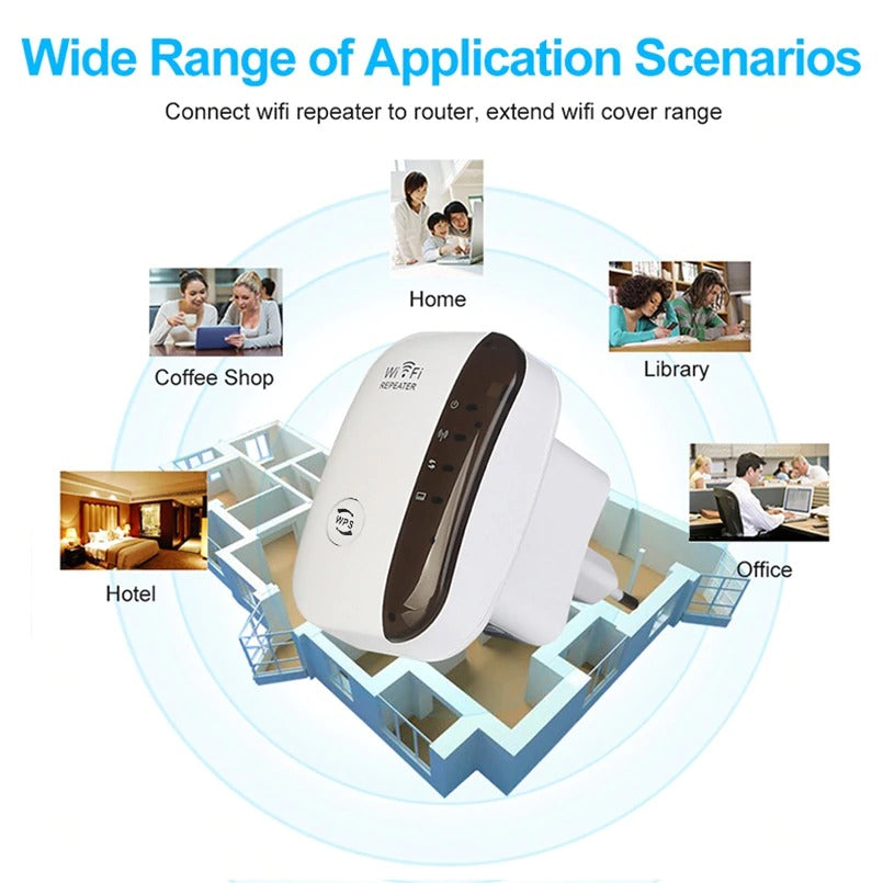 Wi-Fi Extender Wireless, Wi-Fi Signal Range Repeater Booster Wall Plug