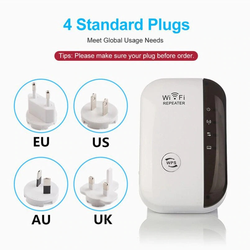 Wi-Fi Extender Wireless, Wi-Fi Signal Range Repeater Booster Wall Plug