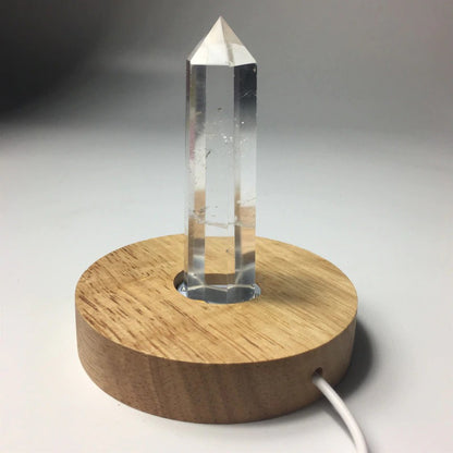 Natural quartz crystal obelisk healing lamp