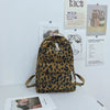 Image of Vintage Large Faux Leather Travel Backpack, Brown leopard
