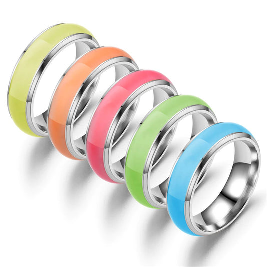 Stainless Stell Luminous Glow in th Dark Ring