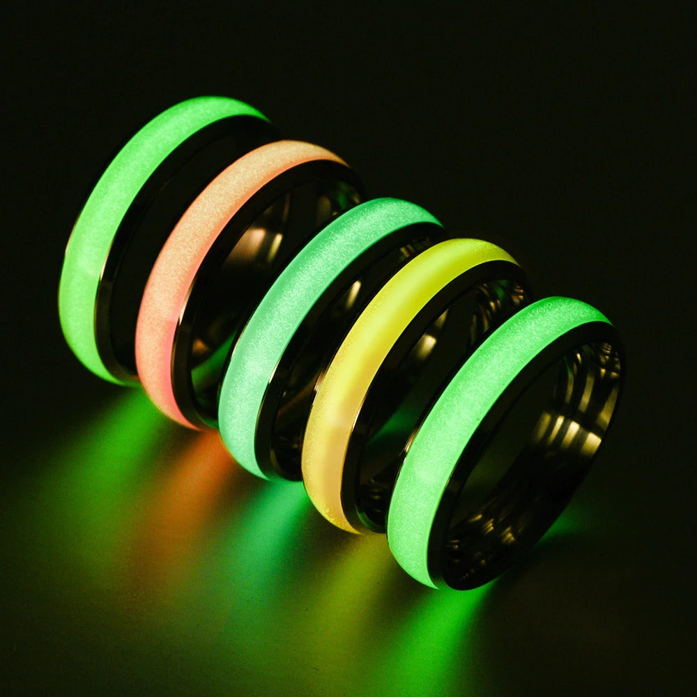 Stainless Stell Luminous Glow in th Dark Ring