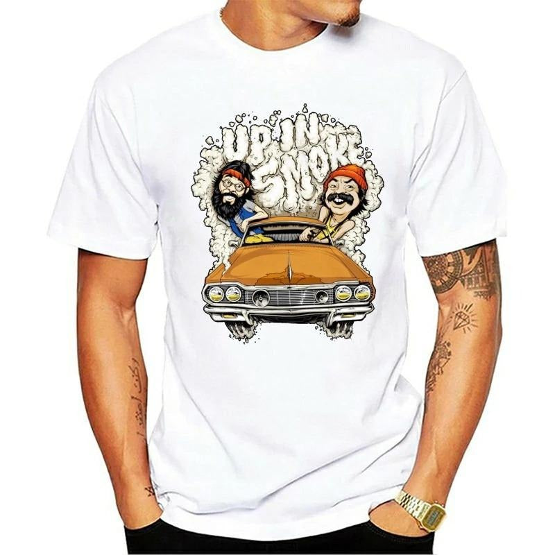 Cheech And Chong Up In Smoke Film T Shirt Black Cotton T Shirt For Men And Women