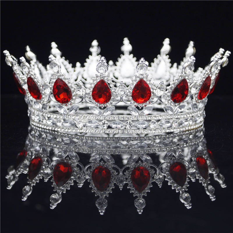 Royal Queen & King Crown with Zirconia and Cross for Wedding king crowns for sale