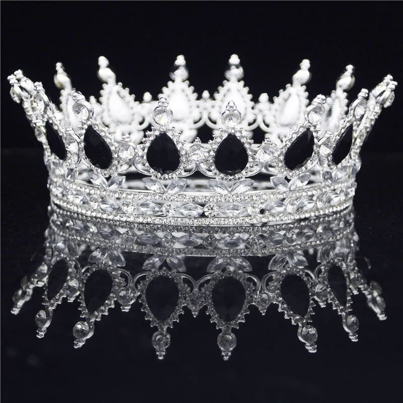 Royal Queen & King Crown with Zirconia and Cross for Wedding king crowns for sale