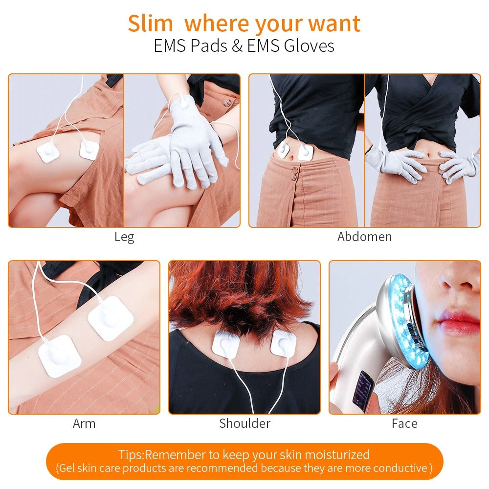 6 In1 EMS Ultrasonic Cavitation device Fat Burning Machine Face Lifting Body Slimming Machine