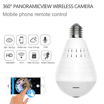 Mini IP Camera 360 Degree LED Light 960P Wireless Panoramic bulb camera