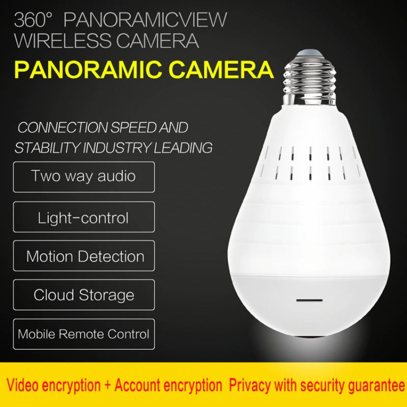 Mini IP Camera 360 Degree LED Light 960P Wireless Panoramic bulb camera