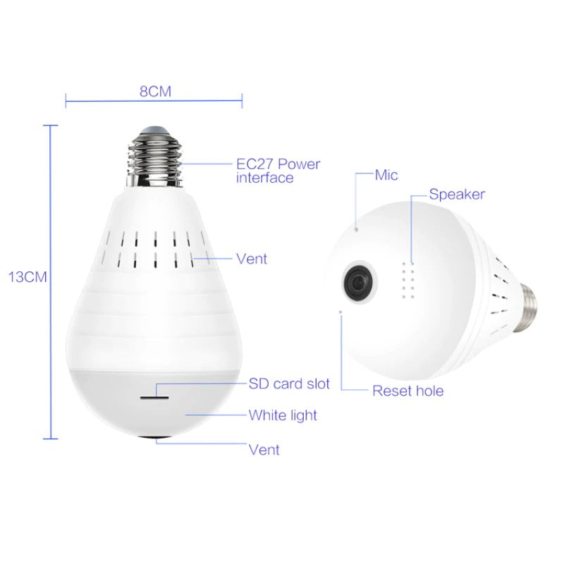 Mini IP Camera 360 Degree LED Light 960P Wireless Panoramic bulb camera